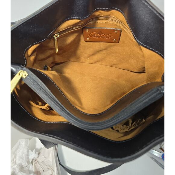 Patricia Nash Leather Irving Bucket Satchel Crossbody Purse Bag Black - Picture 11 of 14